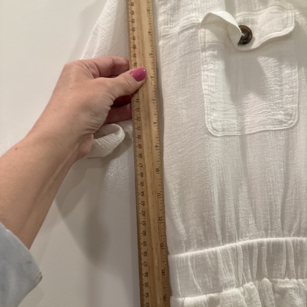 Albion Light Summer Gauze Fabric Jumpsuit With Wooden Buttons Size Small - Picture 11 of 13